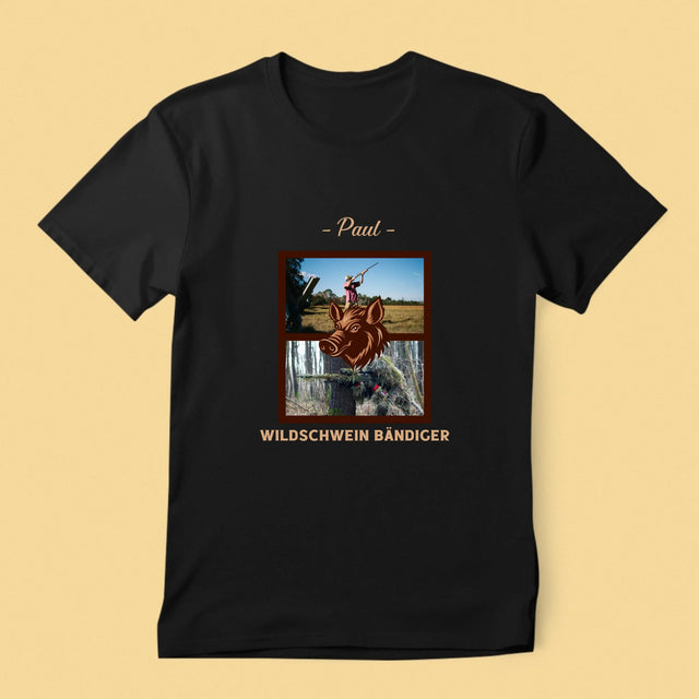 Fotocollage: Wildschwein Bändiger - T-Shirt Für Herren