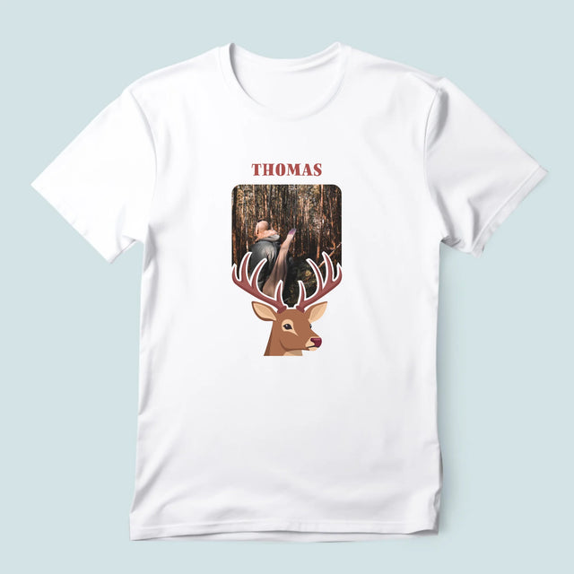 Foto Und Unterschrift: Der Hirsch - T-Shirt Für Herren
