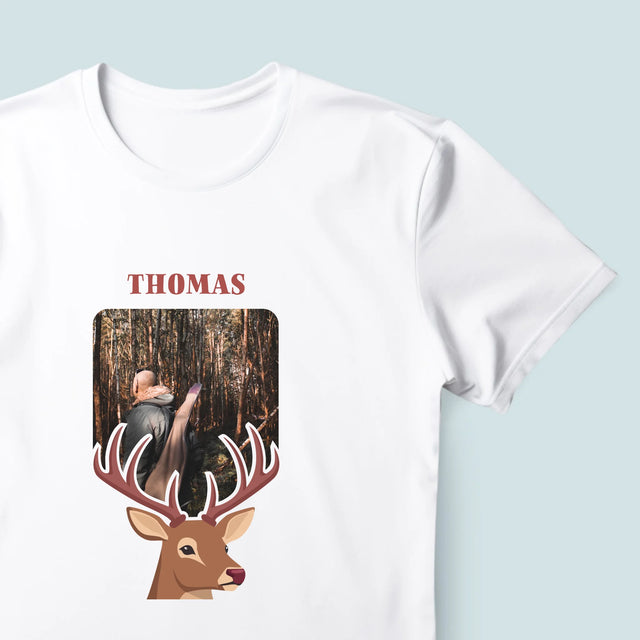 Foto Und Unterschrift: Der Hirsch - T-Shirt Für Herren