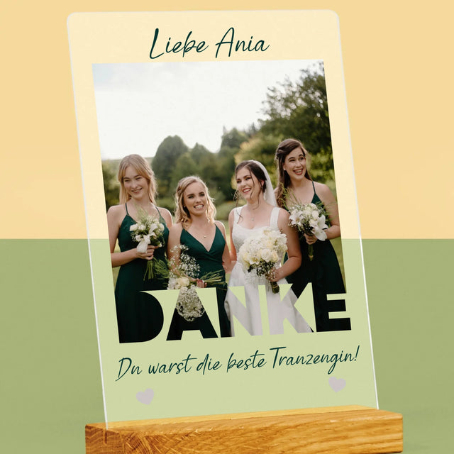 Foto Und Unterschrift: Du Warst Die Beste Trauzeugin  - Druck Auf Acrylglas