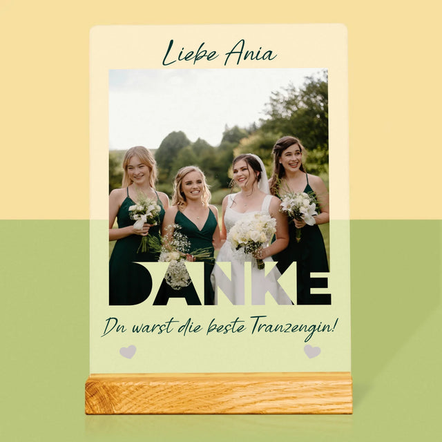 Foto Und Unterschrift: Du Warst Die Beste Trauzeugin  - Druck Auf Acrylglas