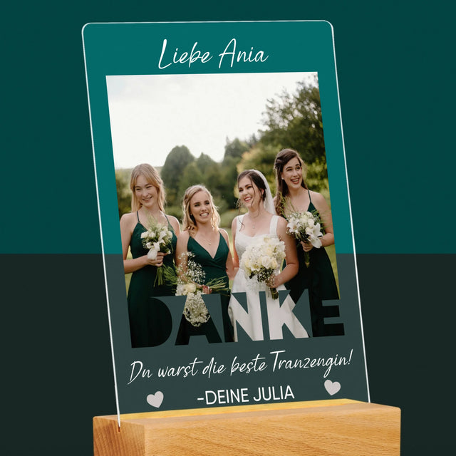 Foto Und Unterschrift: Du Warst Die Beste Trauzeugin  - Druck Auf Acrylglas