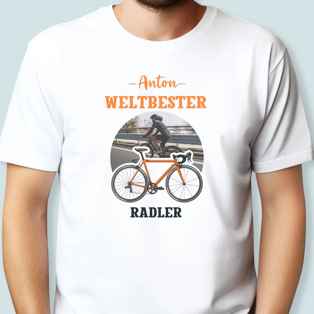 Foto Und Unterschrift: Der Weltbeste Radler - T-Shirt Für Herren