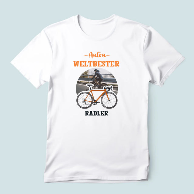 Foto Und Unterschrift: Der Weltbeste Radler - T-Shirt Für Herren