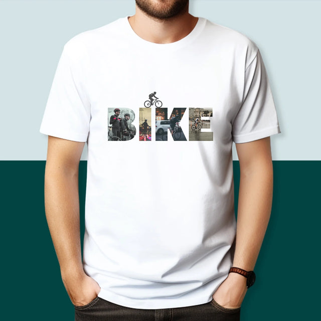 Buchstaben-Collage: Bike - T-Shirt Für Herren