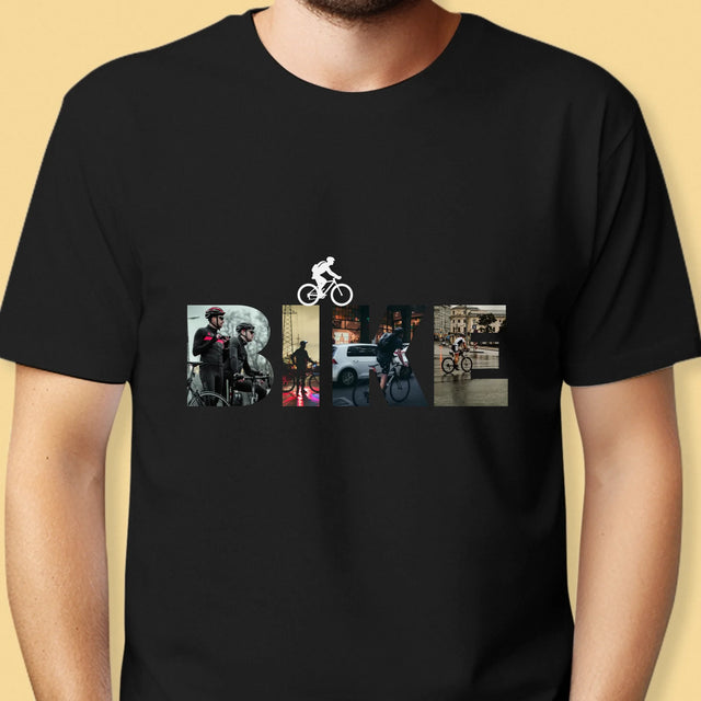 Buchstaben-Collage: Bike - T-Shirt Für Herren