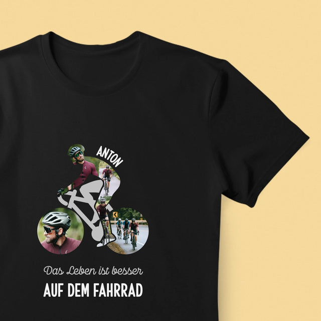 Form-Collage: Das Leben Ist Besser Auf Dem Fahrrad - T-Shirt Für Herren