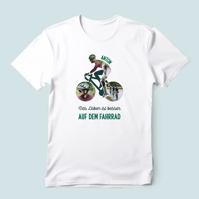 Form-Collage: Das Leben Ist Besser Auf Dem Fahrrad - T-Shirt Für Herren