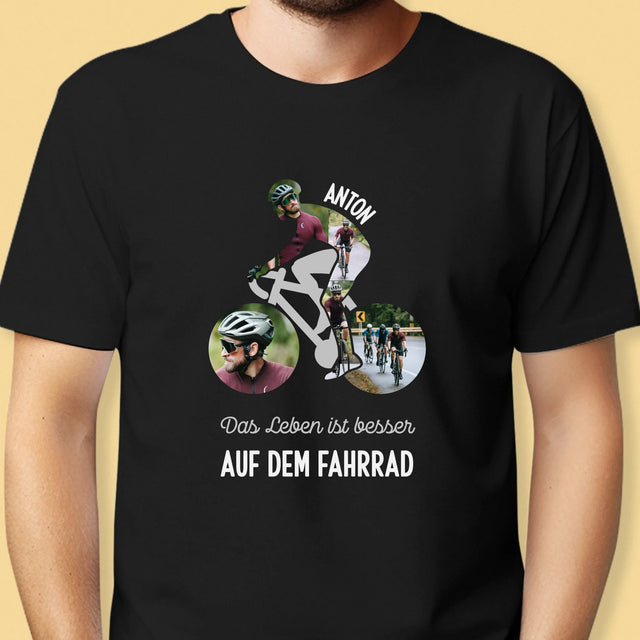 Form-Collage: Das Leben Ist Besser Auf Dem Fahrrad - T-Shirt Für Herren