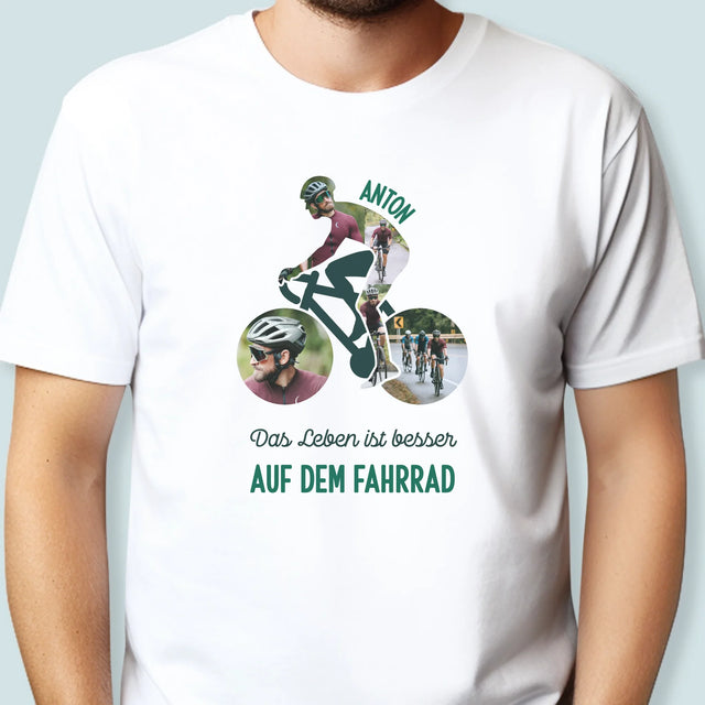 Form-Collage: Das Leben Ist Besser Auf Dem Fahrrad - T-Shirt Für Herren