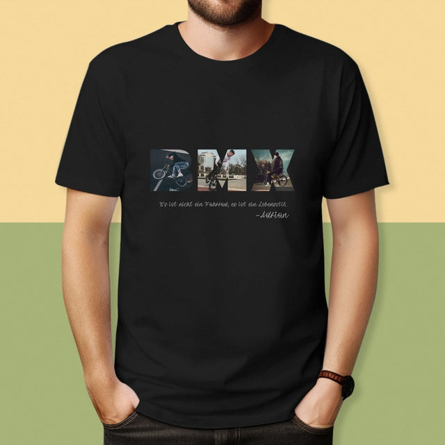 Buchstaben-Collage: Bmx - T-Shirt Für Herren
