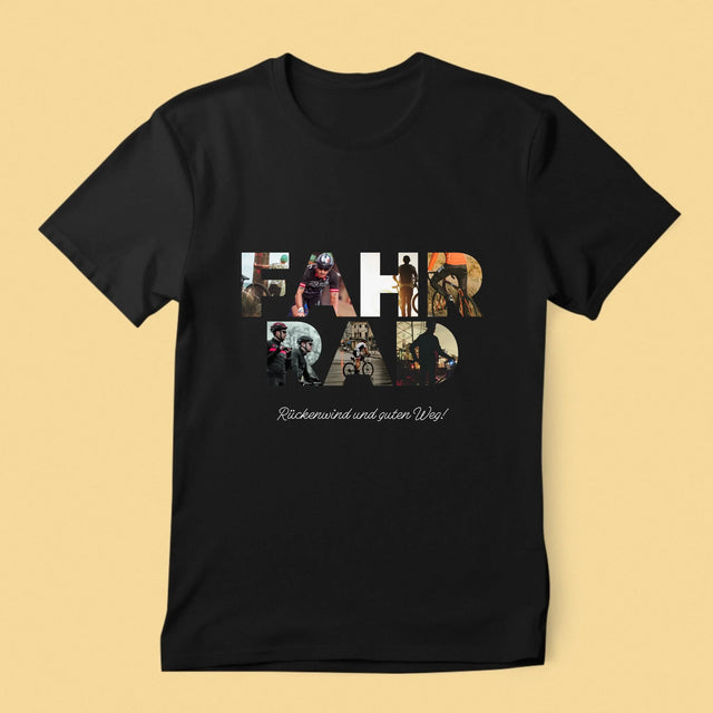 Buchstaben-Collage: Fahrrad - T-Shirt Für Herren