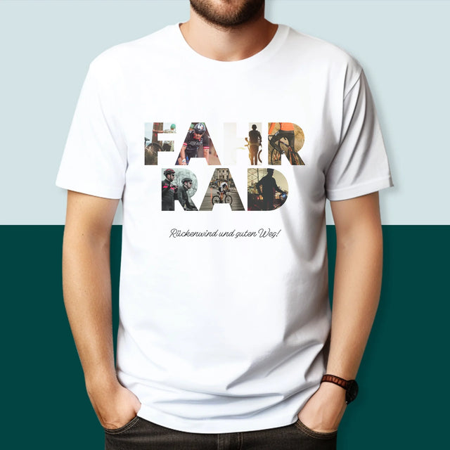 Buchstaben-Collage: Fahrrad - T-Shirt Für Herren