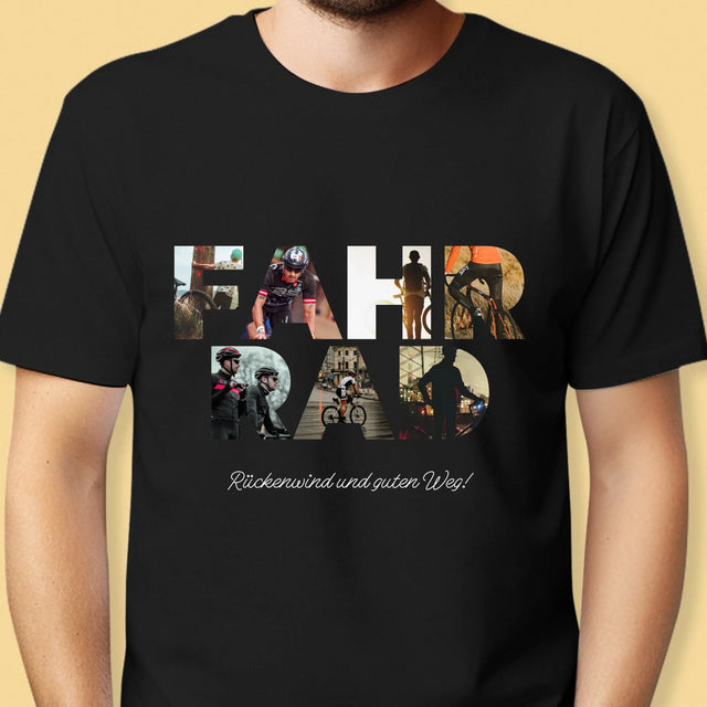 Buchstaben-Collage: Fahrrad - T-Shirt Für Herren