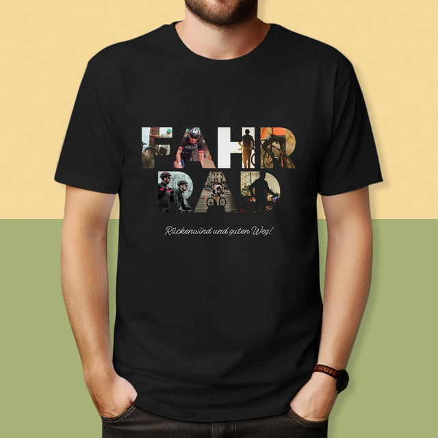 Buchstaben-Collage: Fahrrad - T-Shirt Für Herren