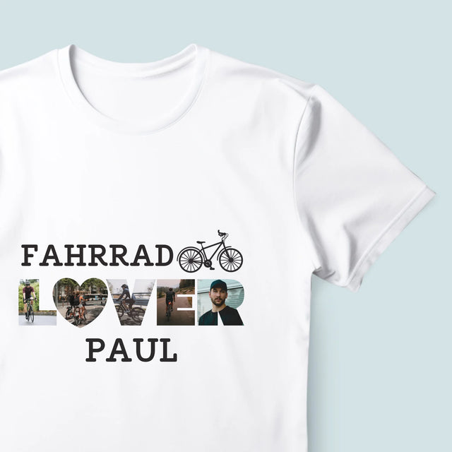 Buchstaben-Collage: Fahrradliebhaber - T-Shirt Für Herren