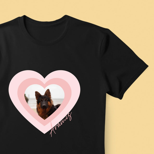 Foto Und Unterschrift: Bild Eines Haustieres Im Herzen - T-Shirt Für Herren