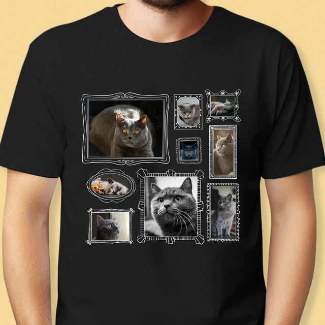 Fotocollage: Fotowand Mit Haustier - T-Shirt Für Herren