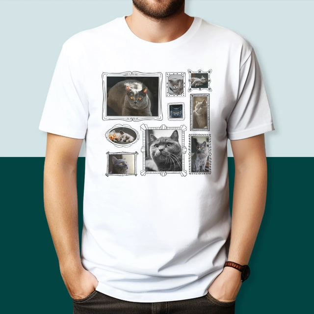 Fotocollage: Fotowand Mit Haustier - T-Shirt Für Herren