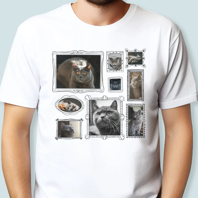 Fotocollage: Fotowand Mit Haustier - T-Shirt Für Herren