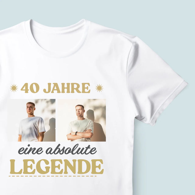 Fotocollage: 40 Jahre Lang Eine Legende - T-Shirt Für Herren