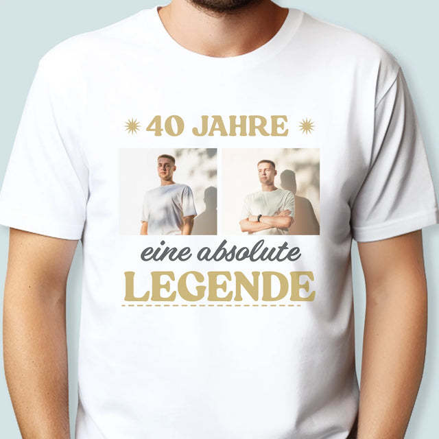 Fotocollage: 40 Jahre Lang Eine Legende - T-Shirt Für Herren