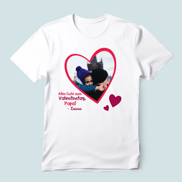 Foto Und Unterschrift: Ein Valentinsgruß Für Papa - T-Shirt Für Herren