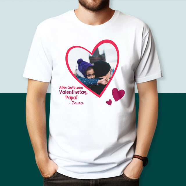 Foto Und Unterschrift: Ein Valentinsgruß Für Papa - T-Shirt Für Herren