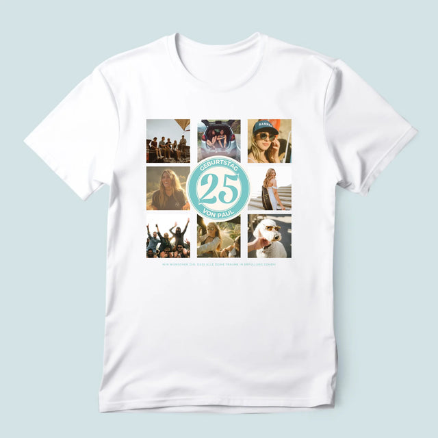 Fotocollage: 25 Geburtstag - T-Shirt Für Herren