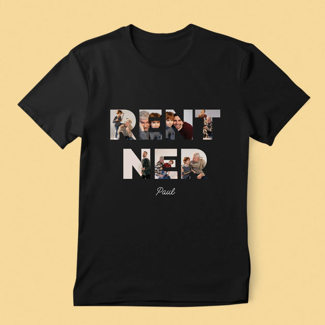 Buchstaben-Collage: Rentner - T-Shirt Für Herren