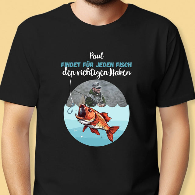 Foto Und Unterschrift: Den Haken Finden - T-Shirt Für Herren