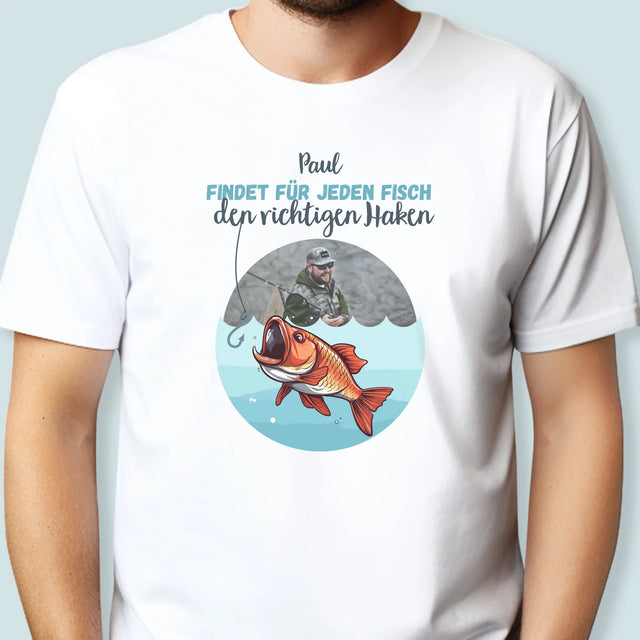 Foto Und Unterschrift: Den Haken Finden - T-Shirt Für Herren
