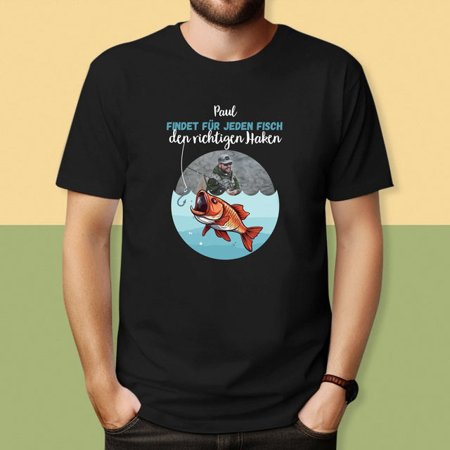 Foto Und Unterschrift: Den Haken Finden - T-Shirt Für Herren