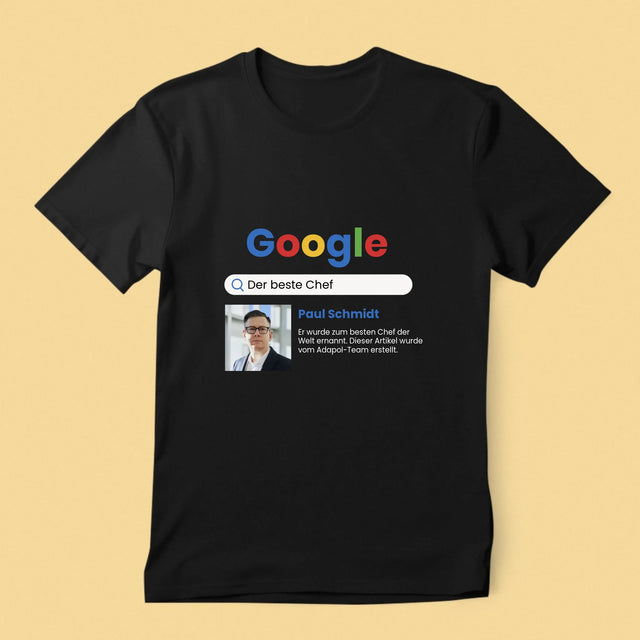 Foto Und Unterschrift: Bester Chef Google Ergebnis - T-Shirt Für Herren