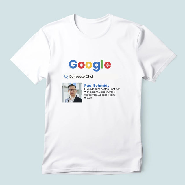 Foto Und Unterschrift: Bester Chef Google Ergebnis - T-Shirt Für Herren