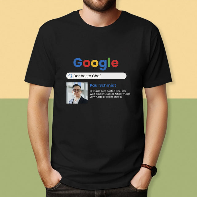 Foto Und Unterschrift: Bester Chef Google Ergebnis - T-Shirt Für Herren
