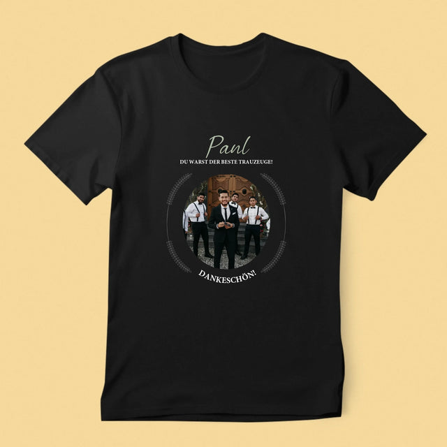 Foto Und Unterschrift: Du Warst Der Beste Trauzeuge - T-Shirt Für Herren