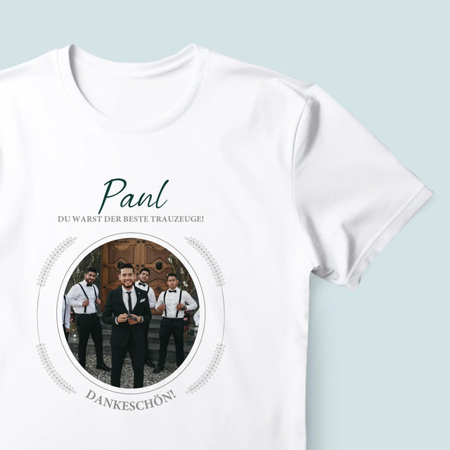 Foto Und Unterschrift: Du Warst Der Beste Trauzeuge - T-Shirt Für Herren