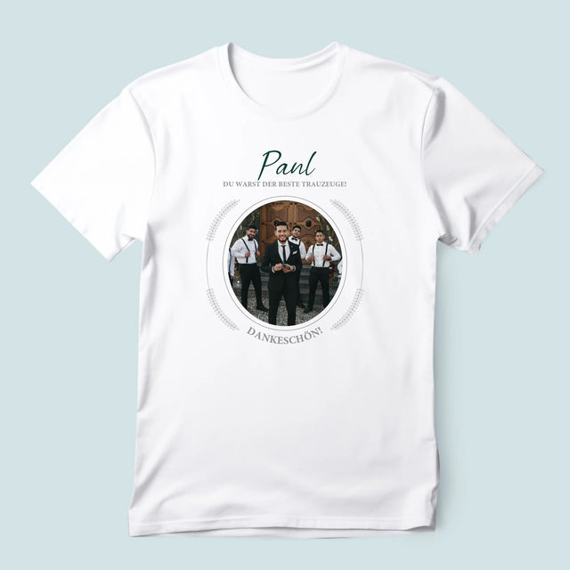 Foto Und Unterschrift: Du Warst Der Beste Trauzeuge - T-Shirt Für Herren