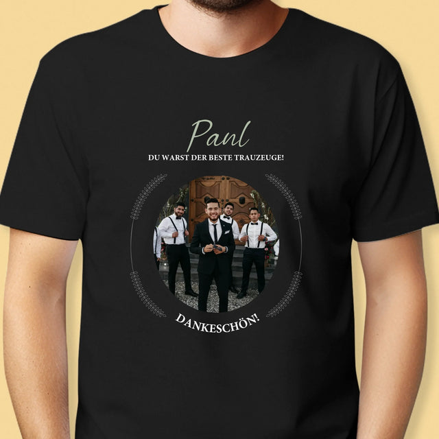 Foto Und Unterschrift: Du Warst Der Beste Trauzeuge - T-Shirt Für Herren