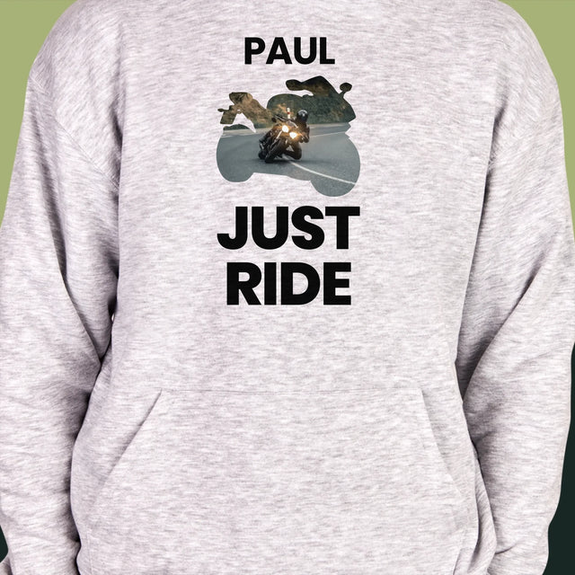 Form-Collage: Just Ride - Kapuzenpullover Für Herren