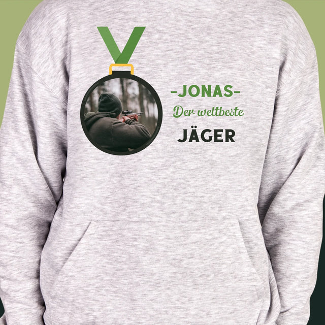 Foto Und Unterschrift: Der Weltbeste Jäger - Kapuzenpullover Für Herren