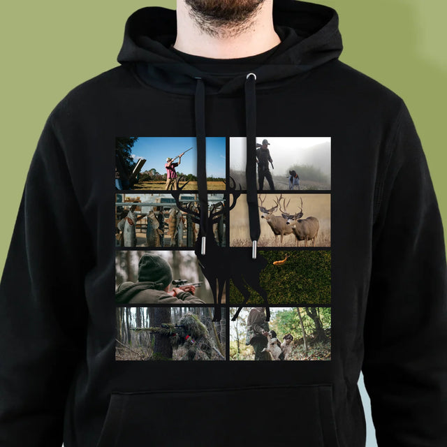 Fotocollage: Der Jäger - Kapuzenpullover Für Herren