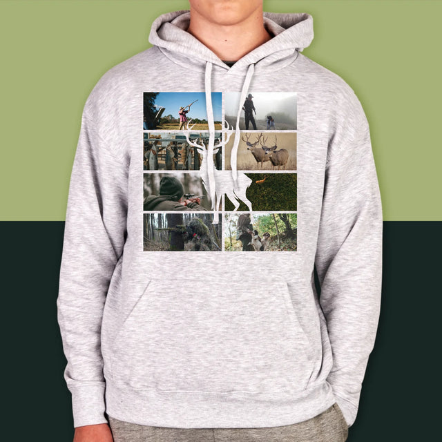 Fotocollage: Der Jäger - Kapuzenpullover Für Herren