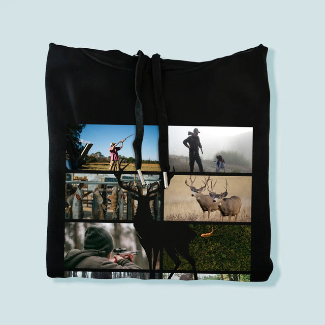 Fotocollage: Der Jäger - Kapuzenpullover Für Herren