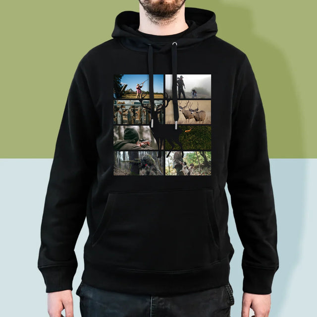 Fotocollage: Der Jäger - Kapuzenpullover Für Herren
