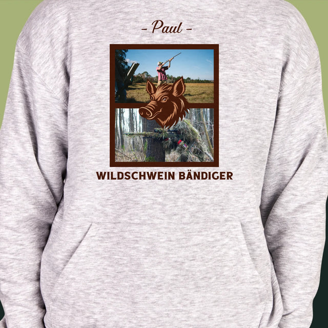 Fotocollage: Wildschwein Bändiger - Kapuzenpullover Für Herren