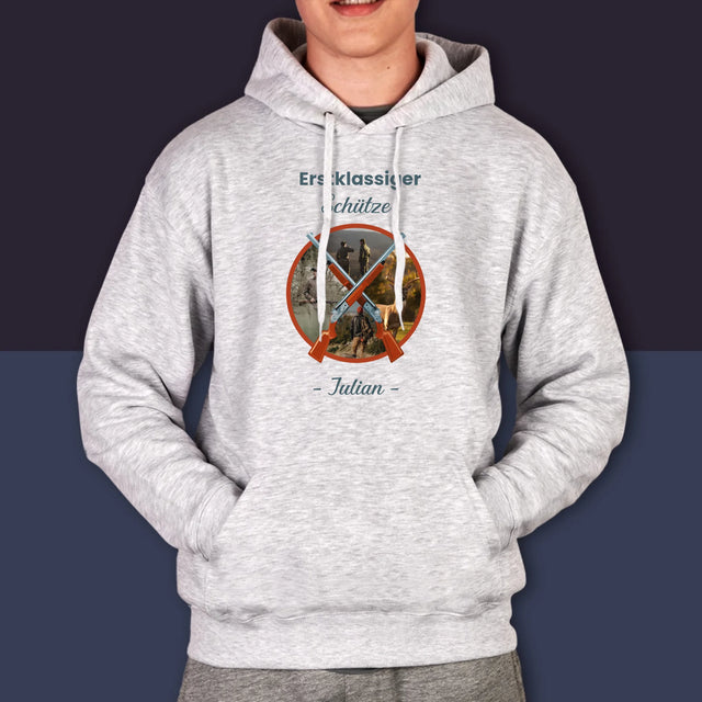 Fotocollage: Erstklassiger Schütze - Kapuzenpullover Für Herren