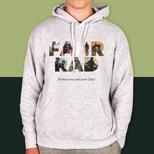 Buchstaben-Collage: Fahrrad - Kapuzenpullover Für Herren