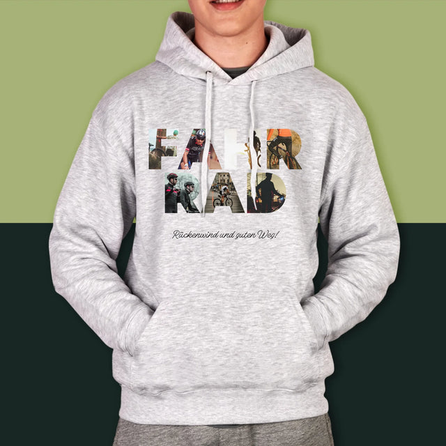 Buchstaben-Collage: Fahrrad - Kapuzenpullover Für Herren
